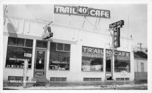 RPPC TRAIL 40 CAFE Wells, NV Roadside Nevada Vintage Postcard ca 1940s