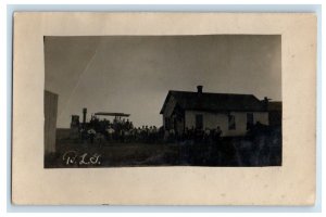 1908 Farming Group Trackrtor Horse Onida South Dakota SD RPPC Photo Postcard