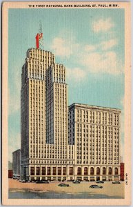 First National Bank Building St. Paul Minnesota Skyscraper Street View Postcard