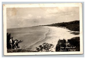 Vintage 1952 RPPC Postcard Couple on the Santa Clara Beach Río Hato Panama