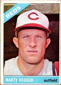 1966 Topps Baseball Card Marty Keough Cincinnati Reds sk1962