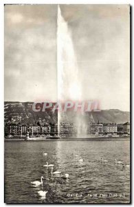 Old Postcard Geneve Switzerland Swans