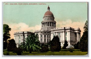 c1908 Postcard CA State Capitol Sacramento California Rear View