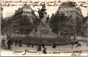 France Paris Le Monument de Victor Hugo Vintage Postcard C015