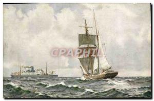 Postcard Old Ship Sailing Ship