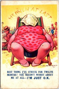 Humour Fat Woman Best Thing I've Struck For Twelve Months 1940