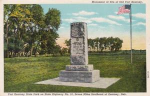 Nebraska Kearney Monument At Site Of Old Fort Kearney Curteich