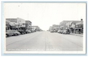 c1940's Main Street View Coca Cola Sign Cars Colville WA RPPC Photo Postcard