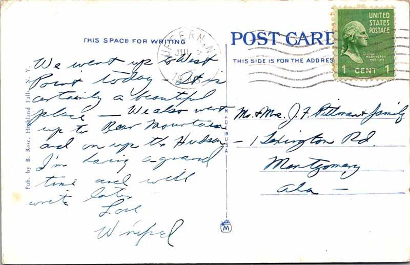 Postcard AERIAL VIEW SCENE West Point New York NY AL0708