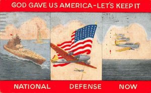 Patriotic Military National Defense Vintage Postcard AA32484