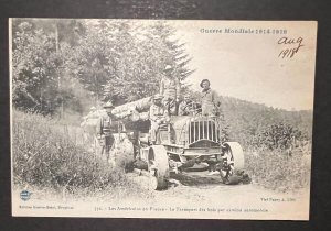 Mint France Postcard RPPC American Soldiers Car Automobile WW1 AEF