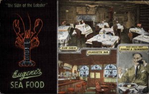 Milwaukee Wisconsin WI Hotel Juneau Eugene's Sea Food Vintage Postcard