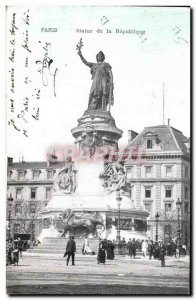 Old Postcard Paris Statue of The Republic
