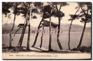 CARTE Postale Old Menton general view taken of Cap Martin