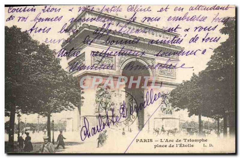 Postcard Old Paris L & # Triumphal Square 39Arc L & # 39Etoile