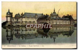 Old Postcard Chantilly Chateau Facade Sud Quest
