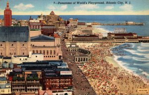 New Jersey Atlantic City Panorama Of World's Playground Curteich