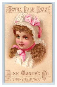 1880s Fisk Mfg. Soaps Japanese White Prussian Cute Girls In Hats Set Of 4 F59