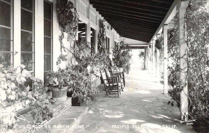 RPPC Real Photo Cowboy, Actor, Will Rogers Ranch Porch,Old Postcard
