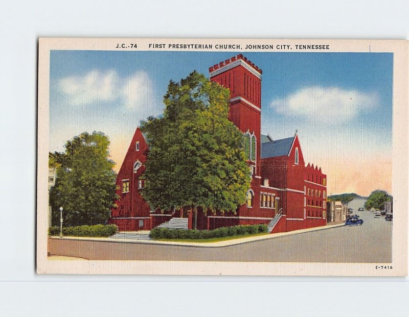 Postcard First Presbyterian Church, Johnson City, Tennessee