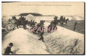 Old Postcard Militaria L & # 39artillerie montee and crossing barriers d & # ...