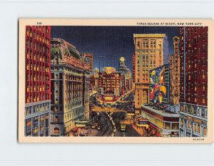 Postcard Times Square At Night, New York City, New York