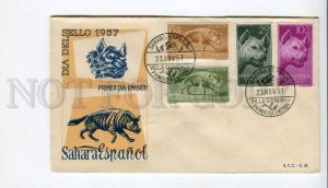 293805 SPAIN SAHARA ESPANOL 1957 year hyenas Villa Cisneros First Day cover