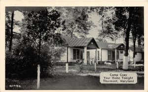 F52/ Thurmont Maryland Postcard 1951 Camp Cozy Cabins Roadside 