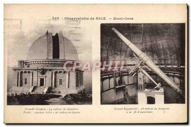 Old Postcard Observatory Nice Mont Gros Great Grand Equatorial dome