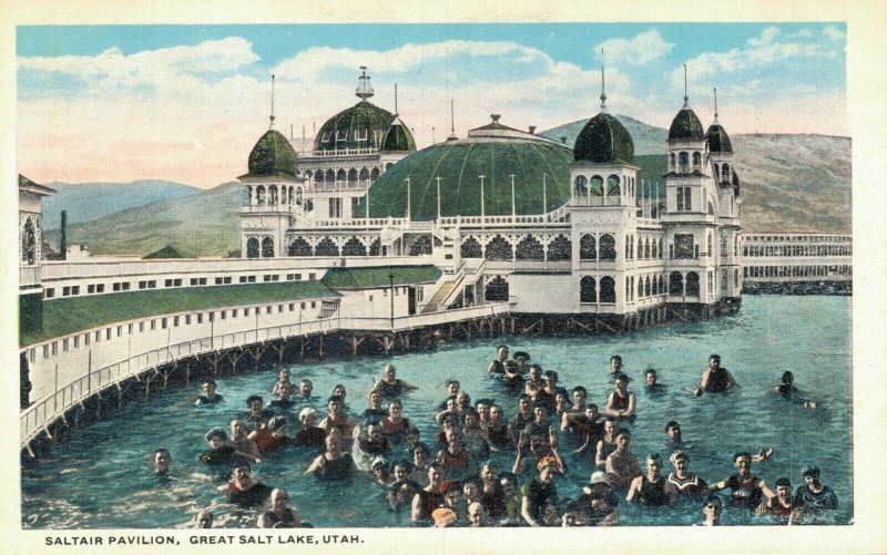 USA Saltair Pavilion Great Salt Lake Utah Vintage Postcard 07.18