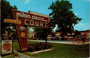 Postcard Milan Plaza Court U.S. Highways 45E 70A 79 in Milan, Tennessee