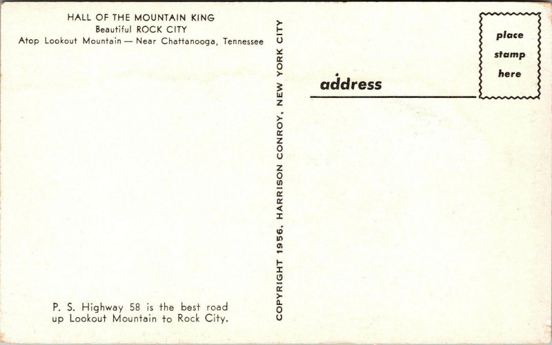 Vtg Hall of the Mountain King Rock City Lookout Mountain Tennessee TN Postcard