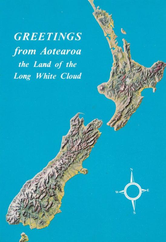 New Zealand Aotearou Land Of The Long White Cloud Map Postcard  Australia & Oceania - New 