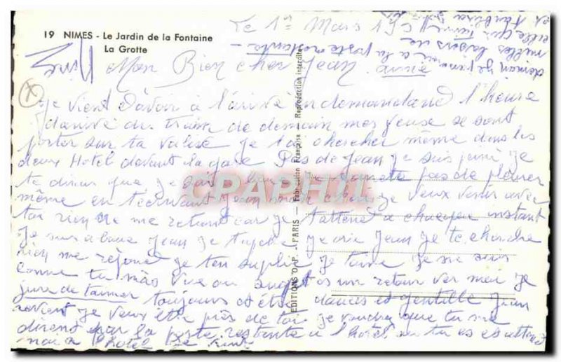 Modern Postcard Nimes Le Jardin De La Fontaine Cave