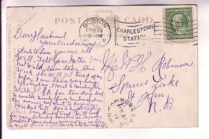 Boston Common, Boston, Massachusetts, Used 1911 Flag Cancel