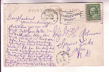 Boston Common, Boston, Massachusetts, Used 1911 Flag Cancel