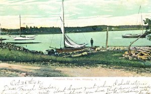 Postcard 1908 View of Pawcatuck River in Westerly, RI.   N3