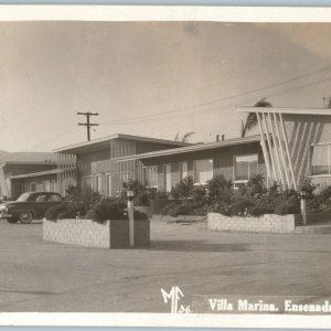c1950s Ensenada, BC, Mexico RPPC Villa Marina Midcentury Modern Motel Photo A187