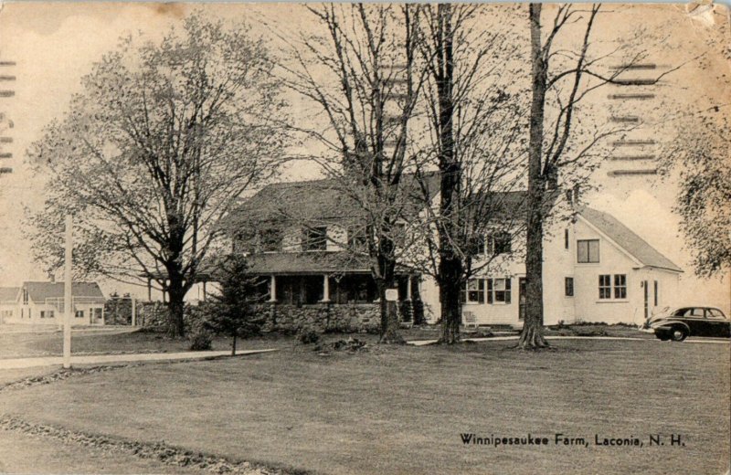 1951 Winnipesaukee Farm, Laconia New Hampshire NH Vintage Posted Cancel Postcard