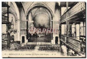 Old Postcard Hendaye Interior L & # 39Eglise