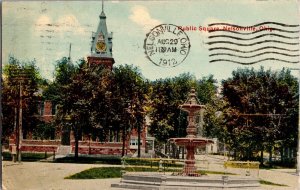 View of Puvblic Square, Nelsonville OH c1912 Vintage Postcard L80