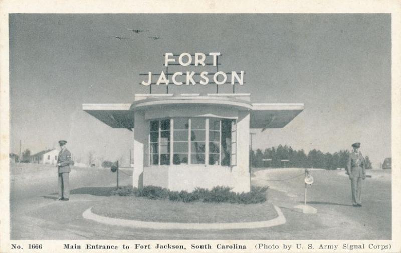 Main Entrance at Fort Jackson SC, South Carolina - Photo by US Army Signal Corps