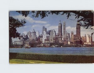 Postcard Lower Manhattan From Governors Island New York City New York USA