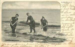 Washington Long Beach Seaside Bathing Scene Vincent Souvenir Postcard 22-5485