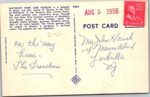 Postcard GARDEN SCENE Richmond Virginia VA AM2355