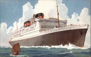 Steamship Boats, Ships President Hoover Coolidge Dollar Line c1900s-20s Postcard