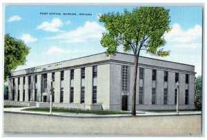 c1960's Post Office Building Street View Marion Indiana IN Vintage Postcard