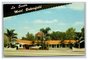 Vintage 1950's Postcard La Siesta Motel Golden State Ave Bakersfield California