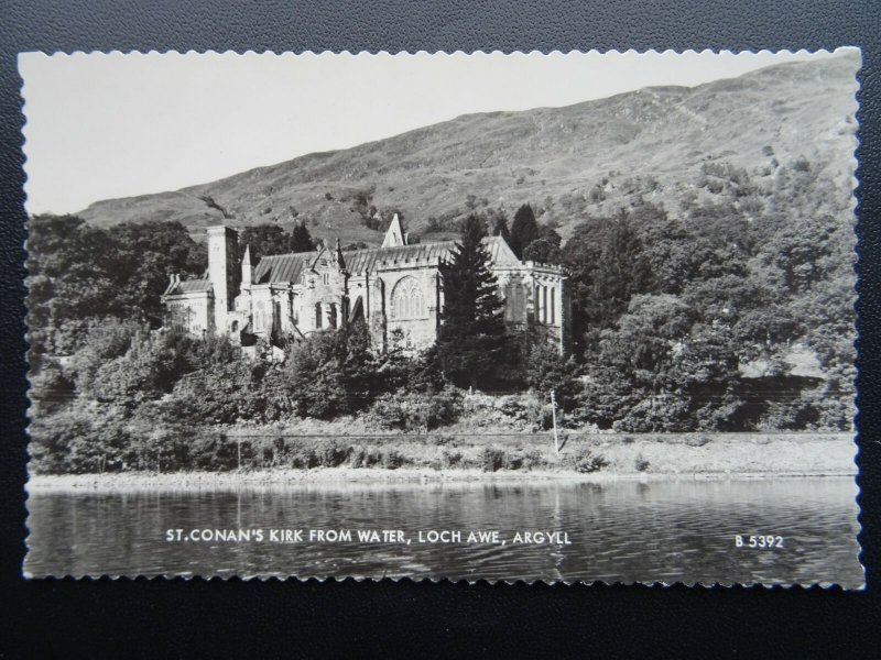 Scotland Argyll ST. CONANS KIRK from Water LOCH AWE c1930's RP Postcard