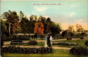 Sun Dial in Forest Park, Springfield MA Vintage Postcard R63